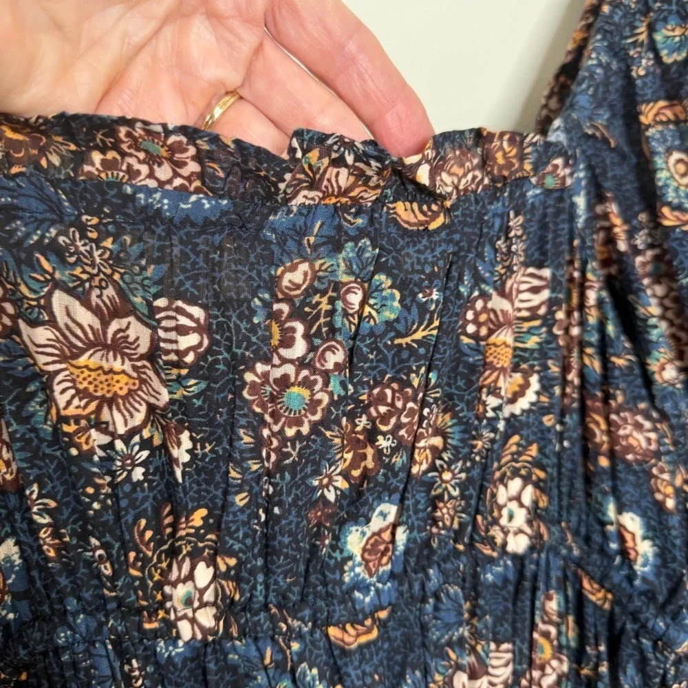 Ulla Johnson Juniper Mini Dress in Twilight Navy Floral milkmaid boho pockets - Picture 10 of 16